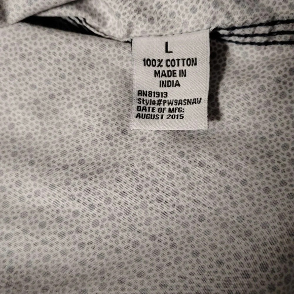 PD&C Navy Blue and White Button Down Shirt, Large - Picture 8 of 12